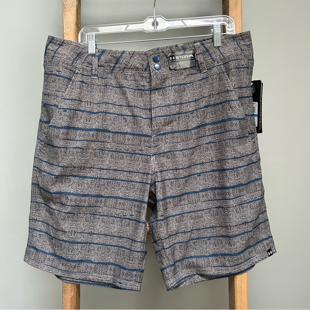 Men’s Under Armor size 36 gray and blue swim trunks